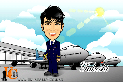 Digital Caricature Drawing - Pilot Theme